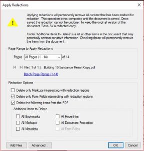 Apply redactions erases PDF content permanently